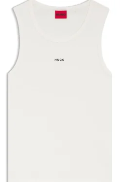 Slim-Fit Tanktop aus Stretch-Baumwolle mit kontrastfarbenem Logo