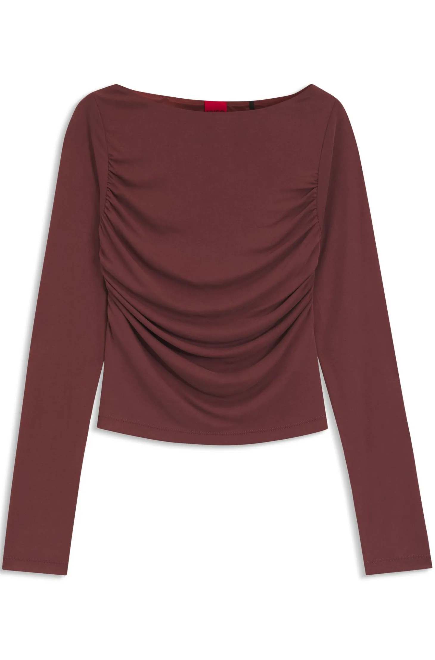 Slim-Fit Top aus Cupro mit modernem U-Boot-Ausschnitt