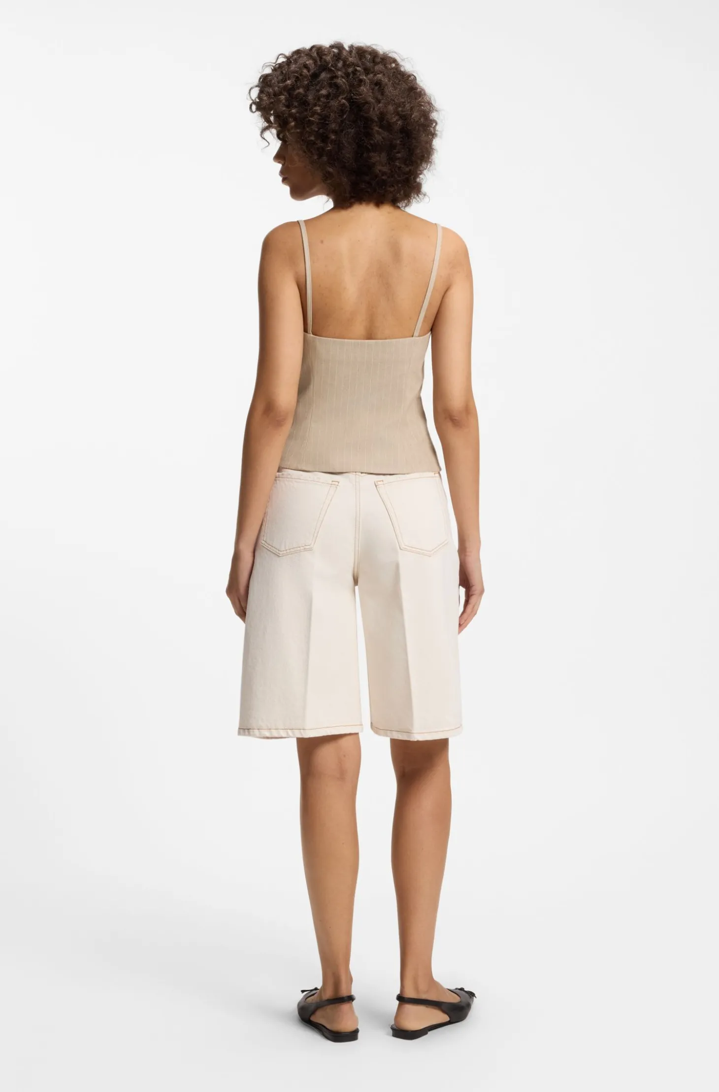 Slim-Fit Top im Anzugwesten-Stil mit glitzernden Nadelstreifen