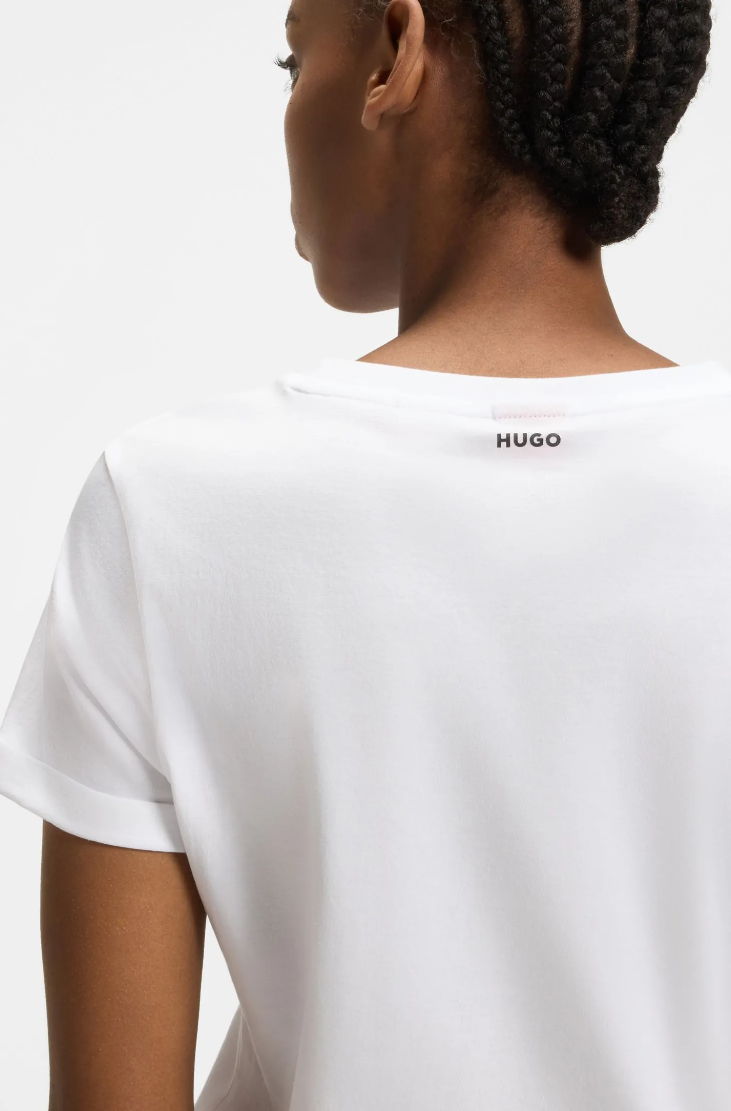 Slim-Fit T-Shirt aus Baumwolle mit umgeschlagenen Ärmeln