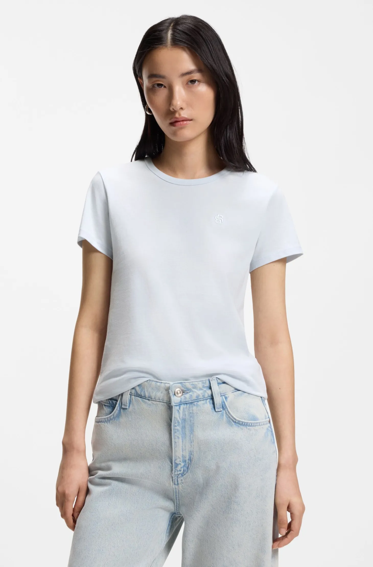 Slim-Fit T-Shirt aus Baumwoll-Jersey mit Double-B-Monogramm