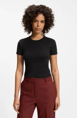 Slim-Fit T-Shirt aus Baumwoll-Mix mit Logo-Stickerei