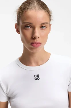 Slim-Fit T-Shirt aus Baumwoll-Mix mit Logo-Stickerei