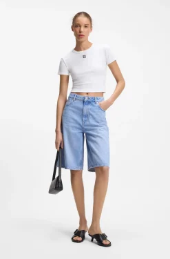 Slim-Fit T-Shirt aus Baumwoll-Mix mit Logo-Stickerei