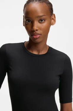 Slim-Fit T-Shirt aus elastischem Baumwoll-Modal-Mix