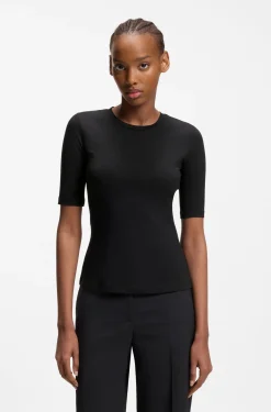 Slim-Fit T-Shirt aus elastischem Baumwoll-Modal-Mix