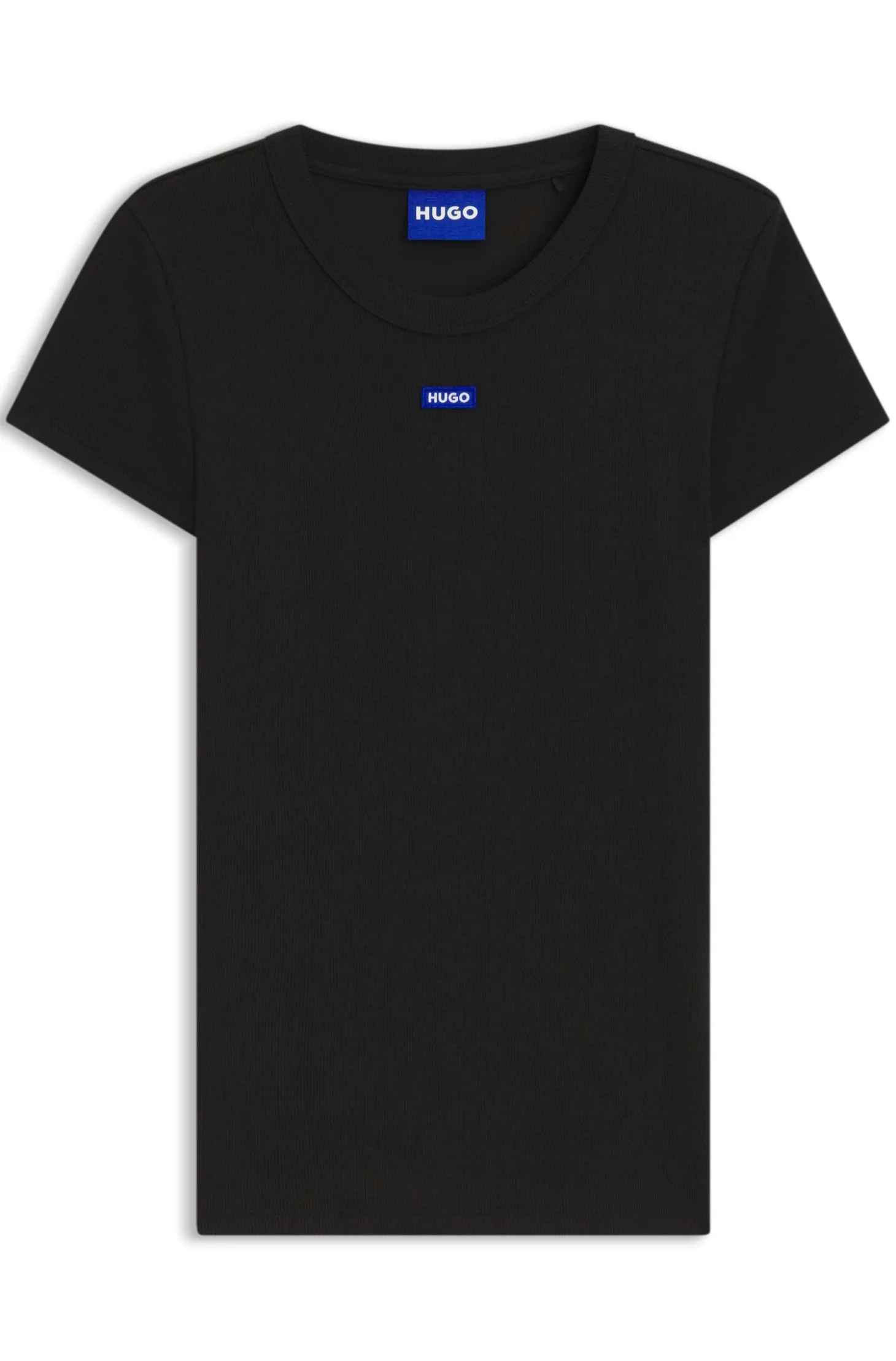 Slim-Fit T-Shirt aus gerippter Stretch-Baumwolle mit Logo