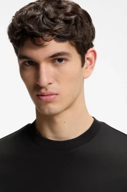 Slim-Fit T-Shirt aus merzerisierter Baumwolle mit Kontrast-Tipping