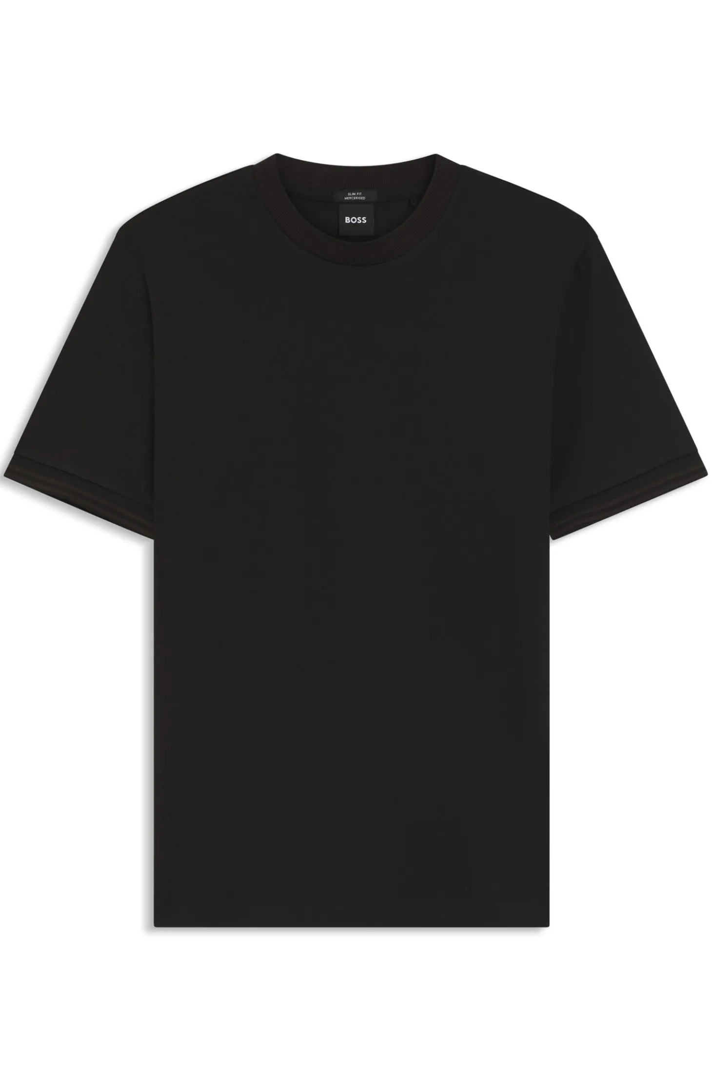 Slim-Fit T-Shirt aus merzerisierter Baumwolle mit Kontrast-Tipping