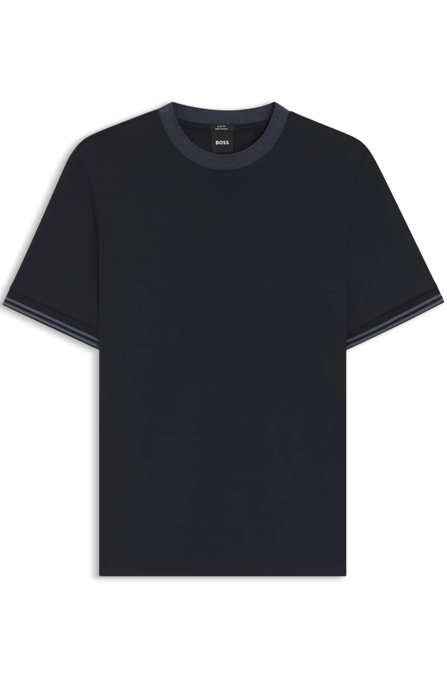 Slim-Fit T-Shirt aus merzerisierter Baumwolle mit Kontrast-Tipping