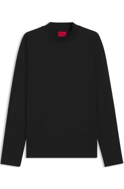 Slim-Fit T-Shirt aus merzerisierter Baumwolle mit Stehkragen