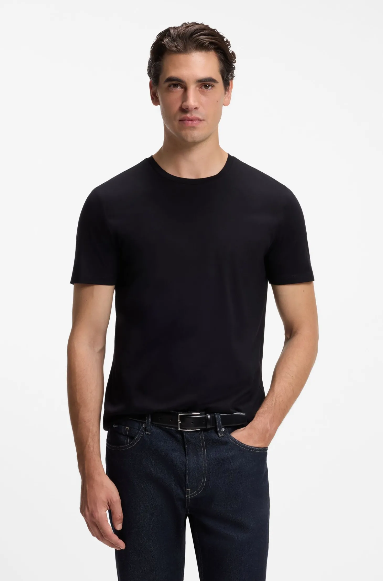 Slim-Fit T-Shirt aus merzerisierter Baumwolle