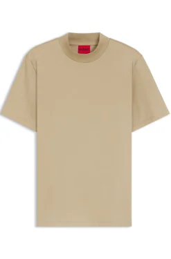 Slim-Fit T-Shirt aus Stretch-Baumwolle mit Stehkragen