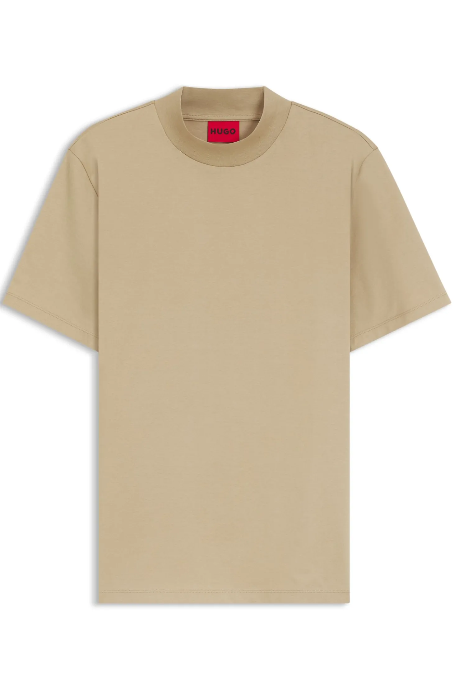 Slim-Fit T-Shirt aus Stretch-Baumwolle mit Stehkragen