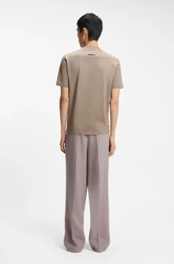 Slim-Fit T-Shirt aus Stretch-Baumwolle mit Stehkragen