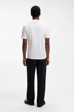 Slim-Fit T-Shirt aus Stretch-Baumwolle mit Stehkragen