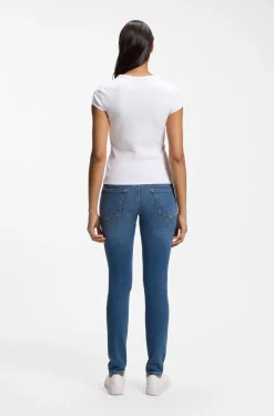 Slim-Fit T-Shirt aus Stretch-Baumwolle mit Logo-Stickerei