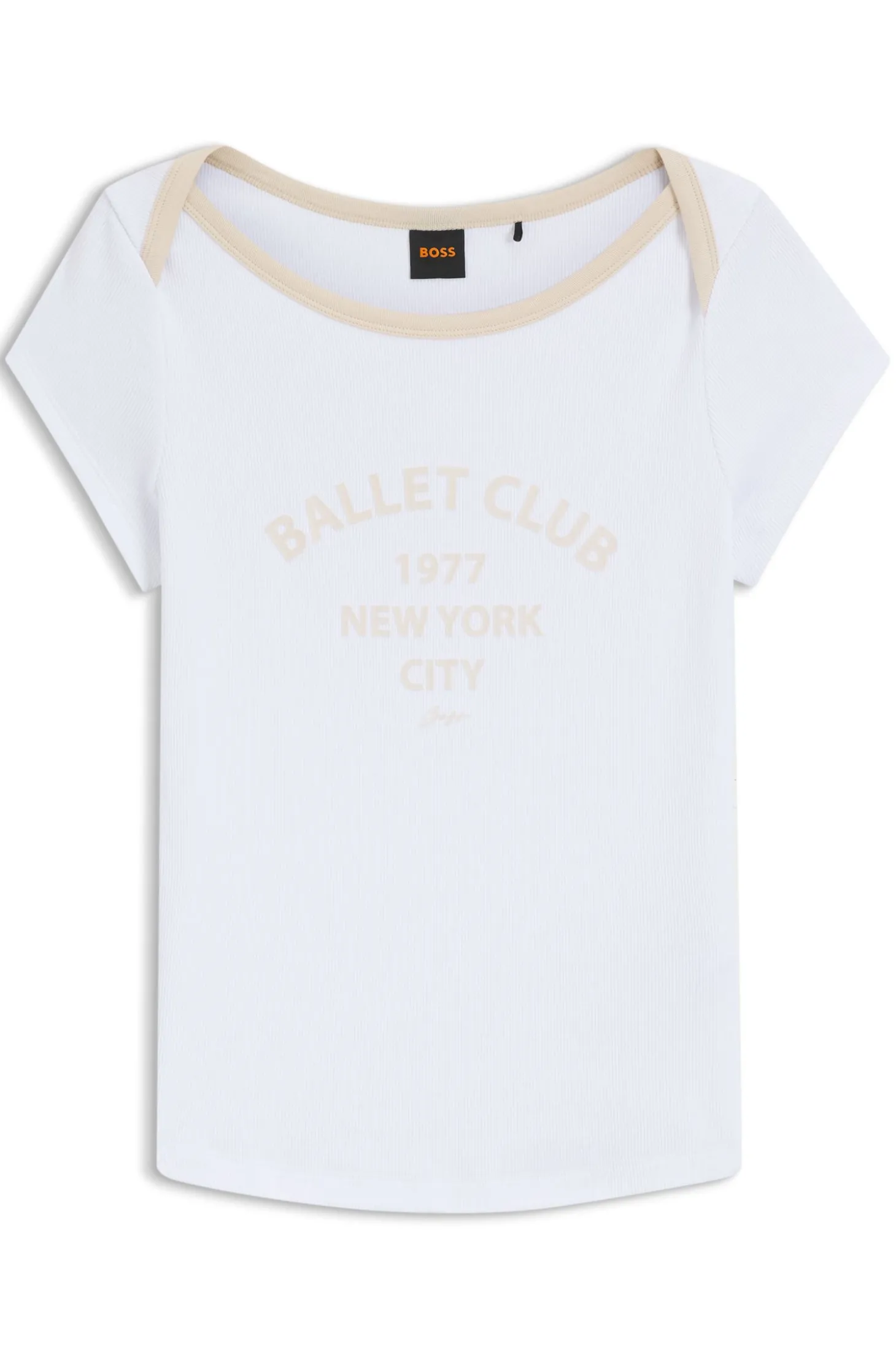 Slim-Fit T-Shirt aus Stretch-Baumwolle mit Ballett-Slogan