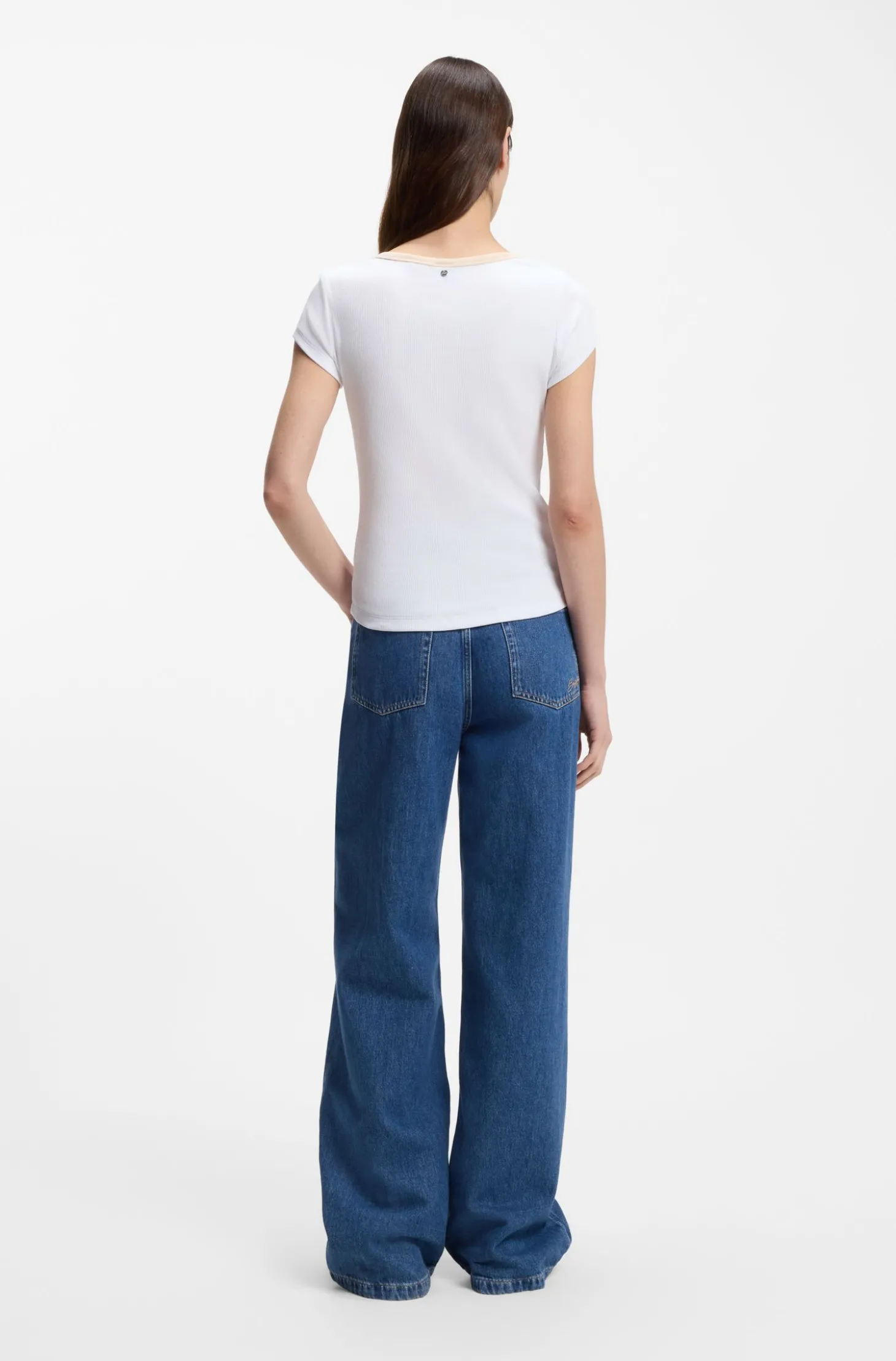 Slim-Fit T-Shirt aus Stretch-Baumwolle mit Ballett-Slogan