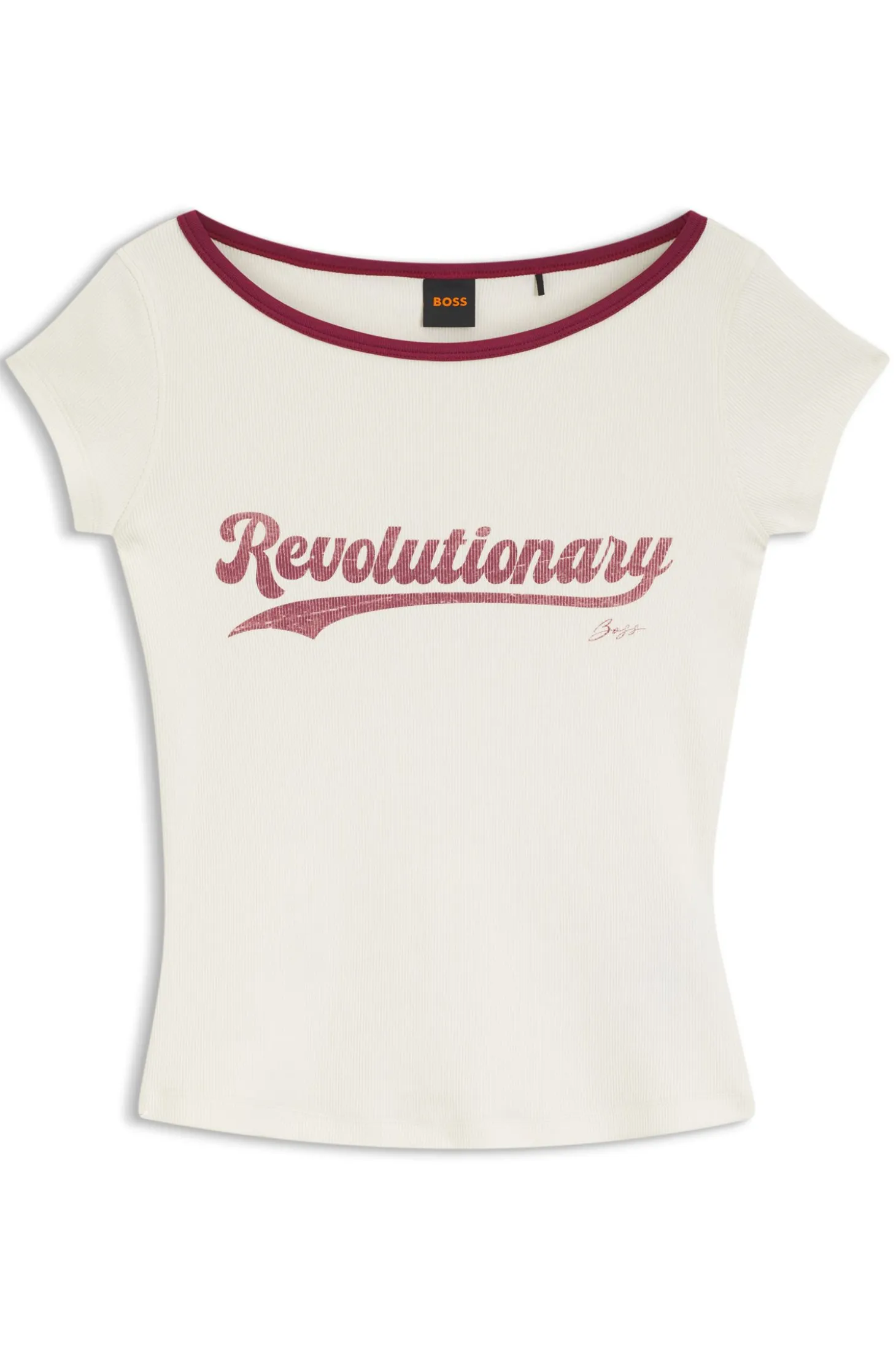 Slim-Fit T-Shirt aus Stretch-Baumwolle mit Slogan-Print