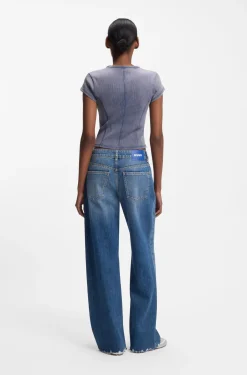 Slim-Fit T-Shirt aus Stretch-Baumwolle mit Washed-Effekt