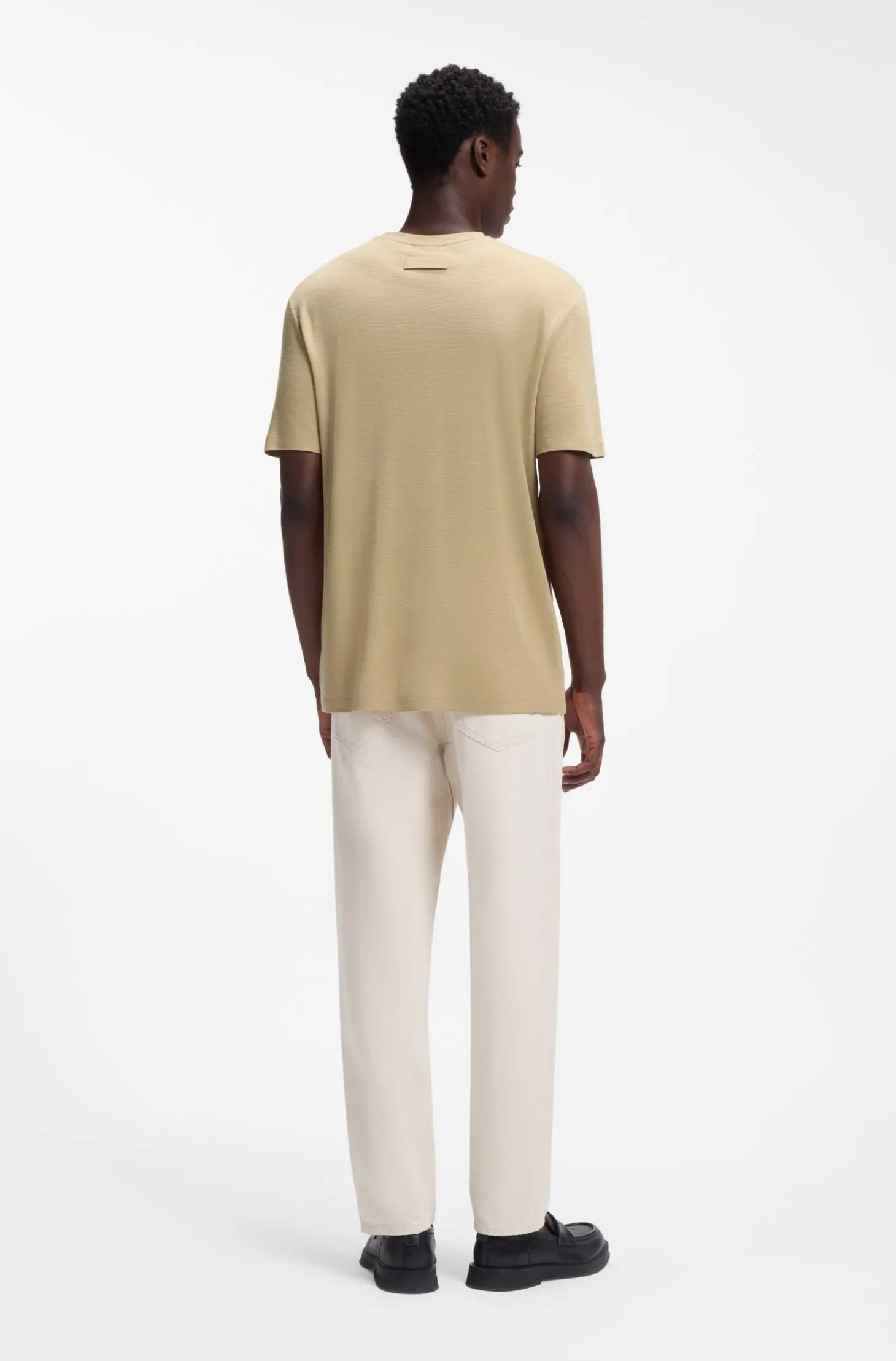 Slim-Fit T-Shirt aus strukturiertem Interlock