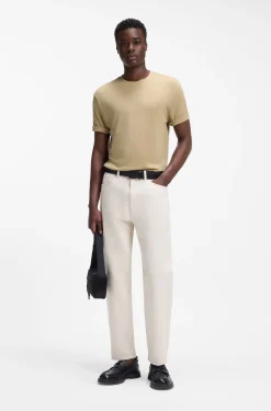Slim-Fit T-Shirt aus strukturiertem Interlock