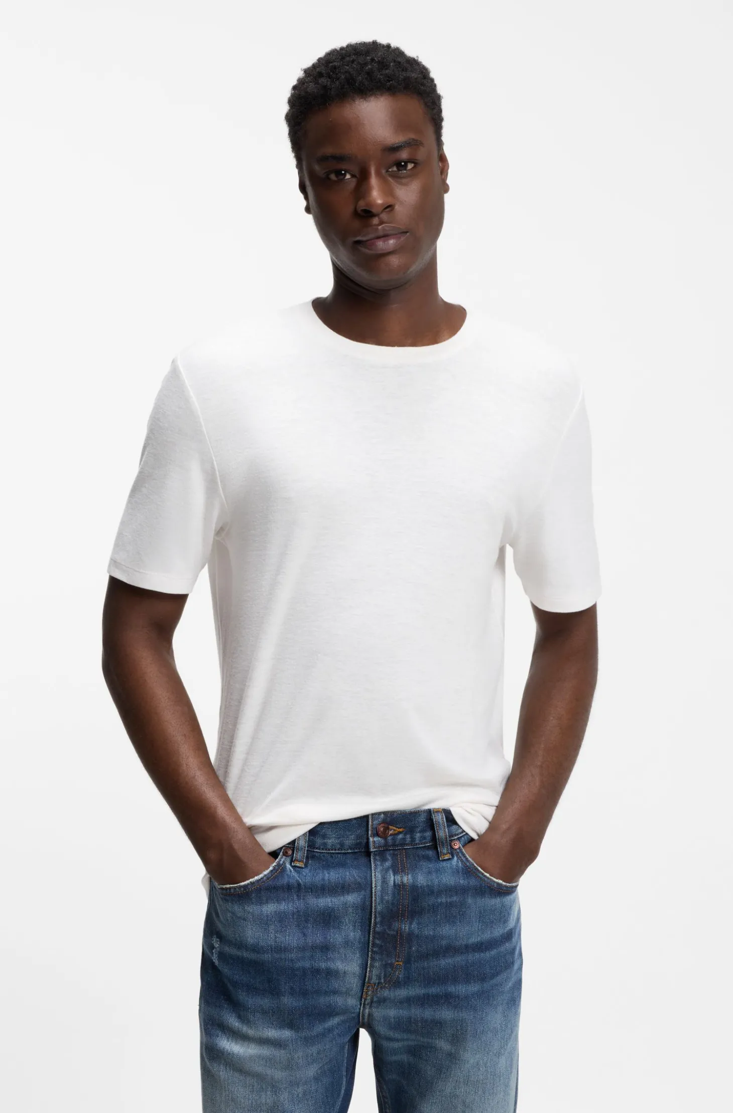 Slim-Fit T-Shirt aus strukturiertem Interlock