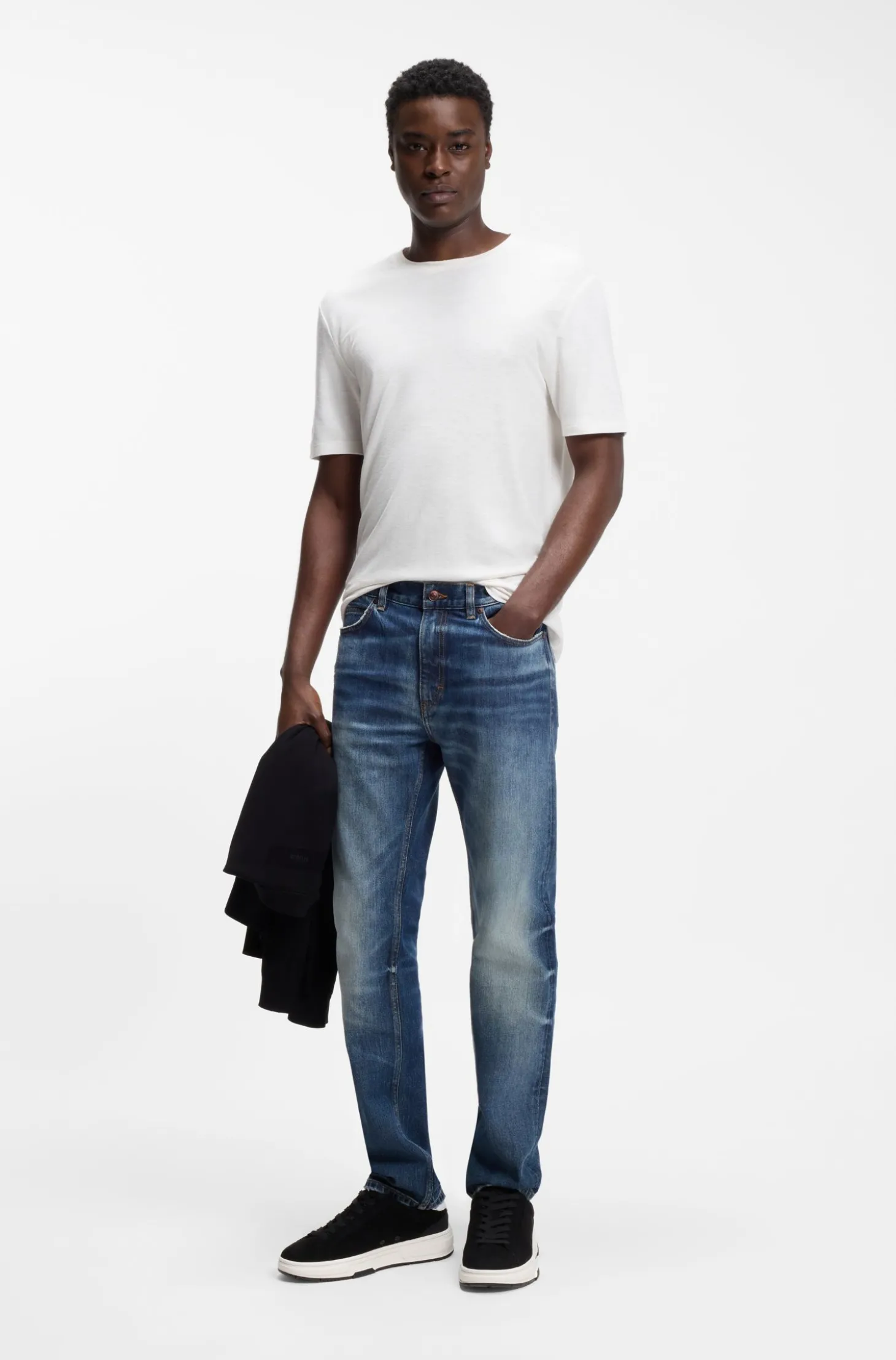 Slim-Fit T-Shirt aus strukturiertem Interlock