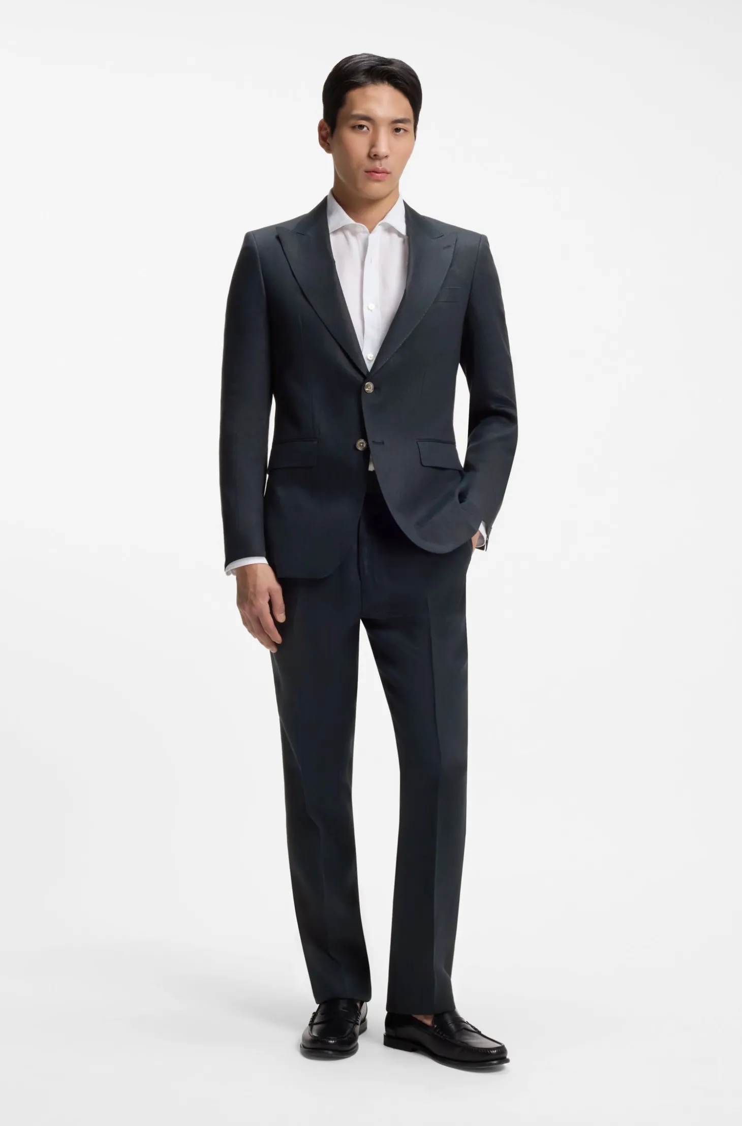 Slim-Fit Twill-Sakko aus Leinen