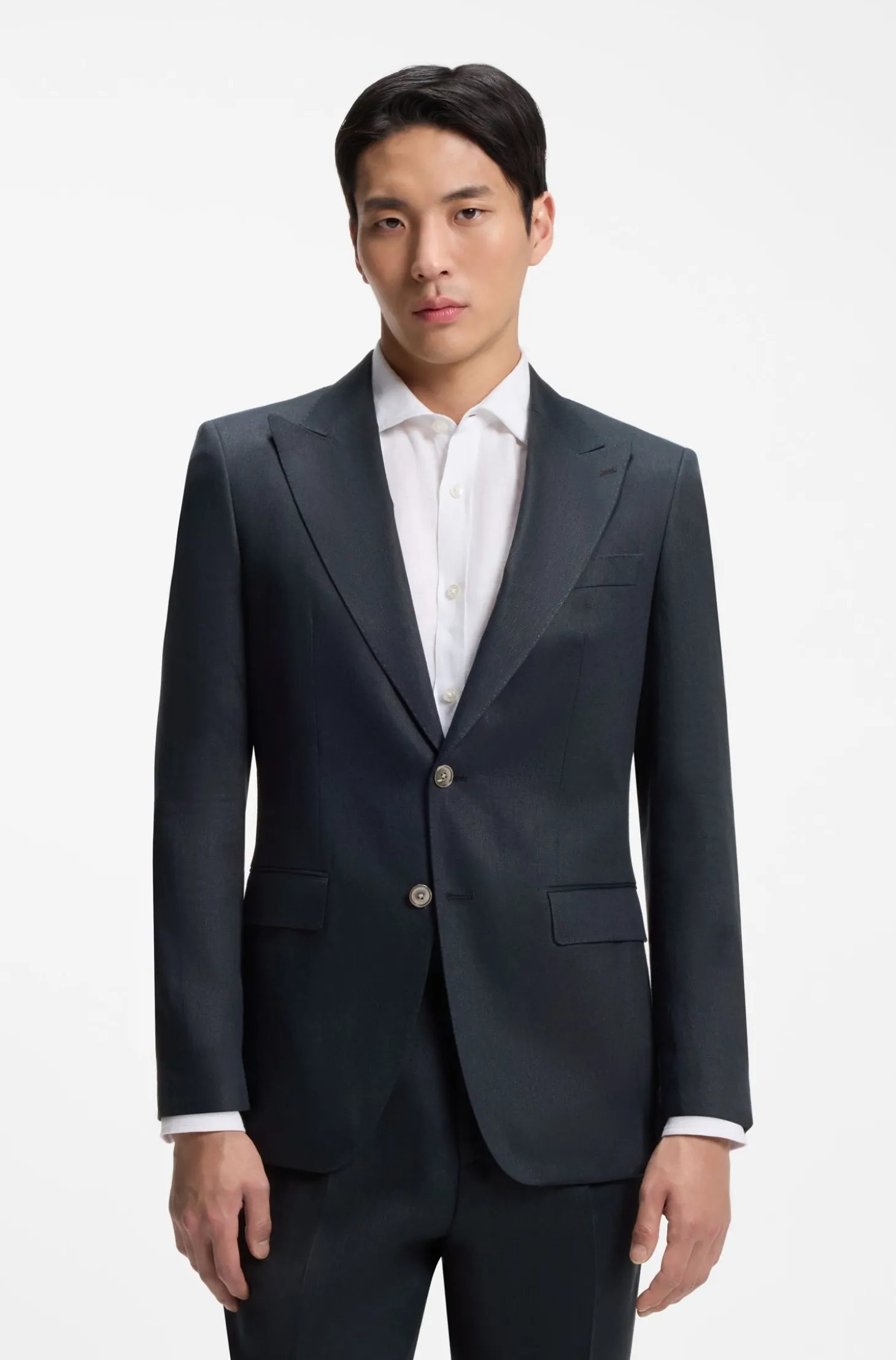 Slim-Fit Twill-Sakko aus Leinen