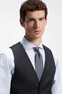 Slim-Fit Weste aus Schurwoll-Serge