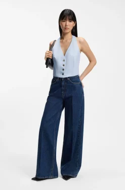 Slim-Fit Weste mit Neckholder