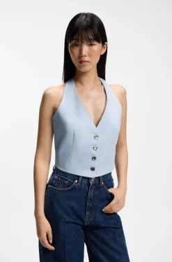 Slim-Fit Weste mit Neckholder