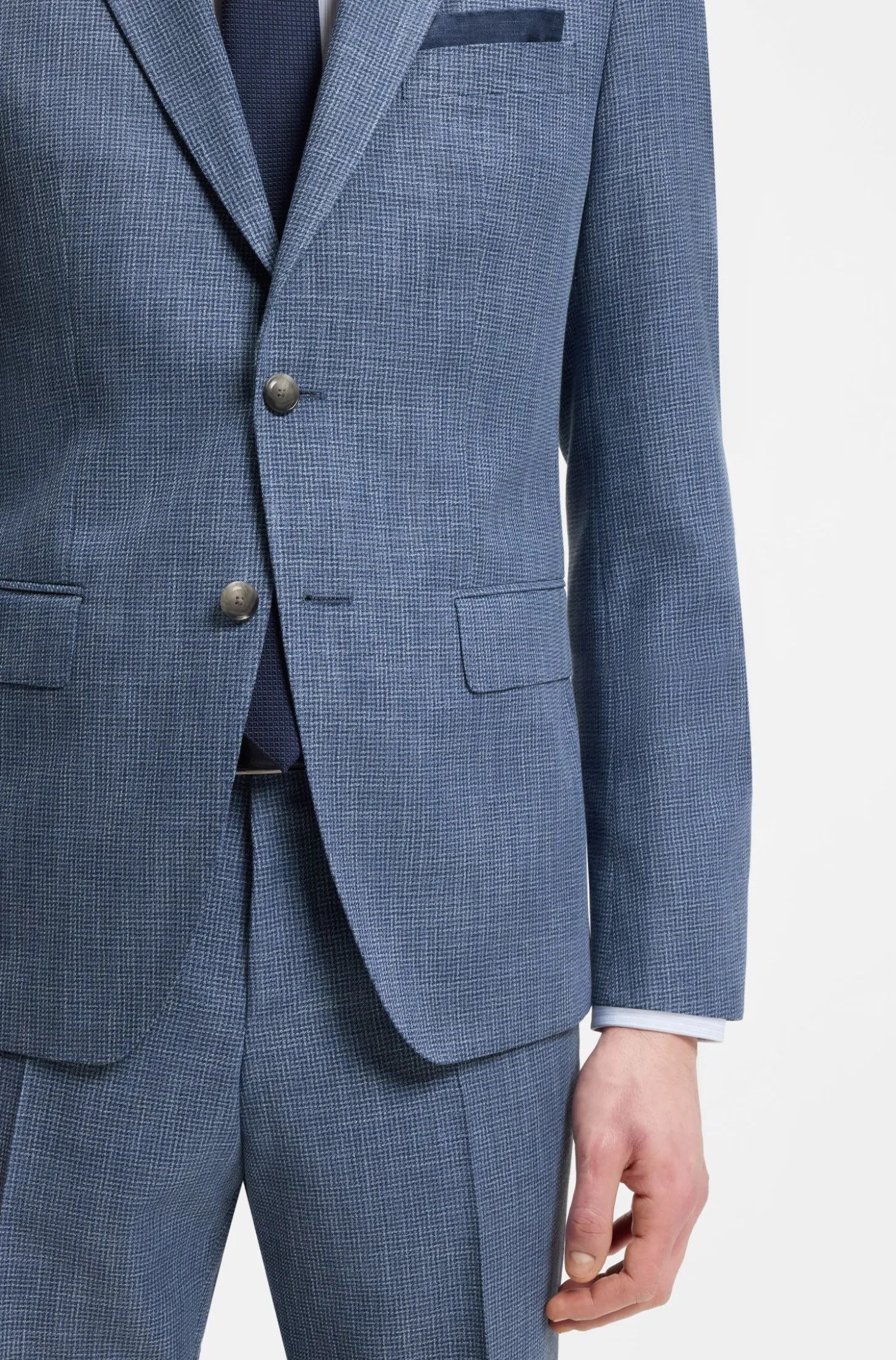 Slim-Fit Zweiteiler aus Baumwolle und Schurwolle