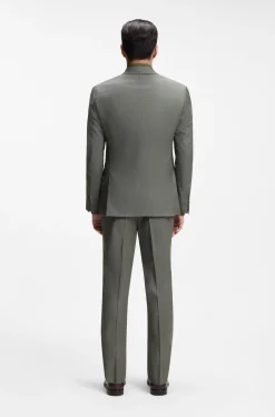 Slim-Fit Zweiteiler aus gemusterter Stretch-Wolle