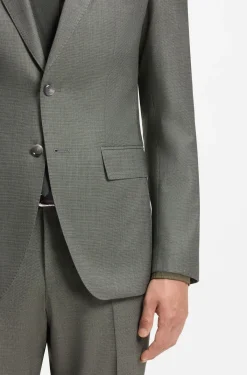 Slim-Fit Zweiteiler aus gemusterter Stretch-Wolle