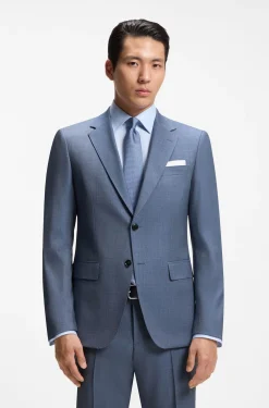Slim-Fit Zweiteiler aus gemusterter Stretch-Wolle