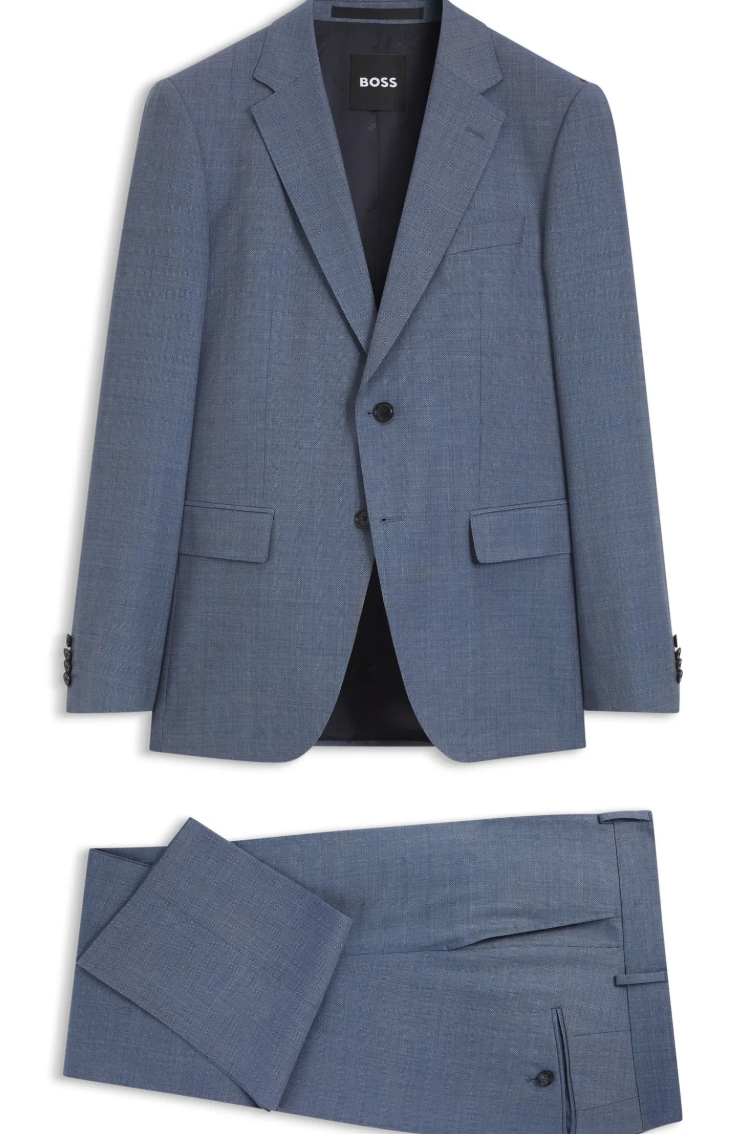 Slim-Fit Zweiteiler aus gemusterter Stretch-Wolle