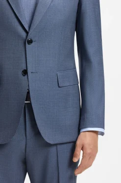 Slim-Fit Zweiteiler aus gemusterter Stretch-Wolle
