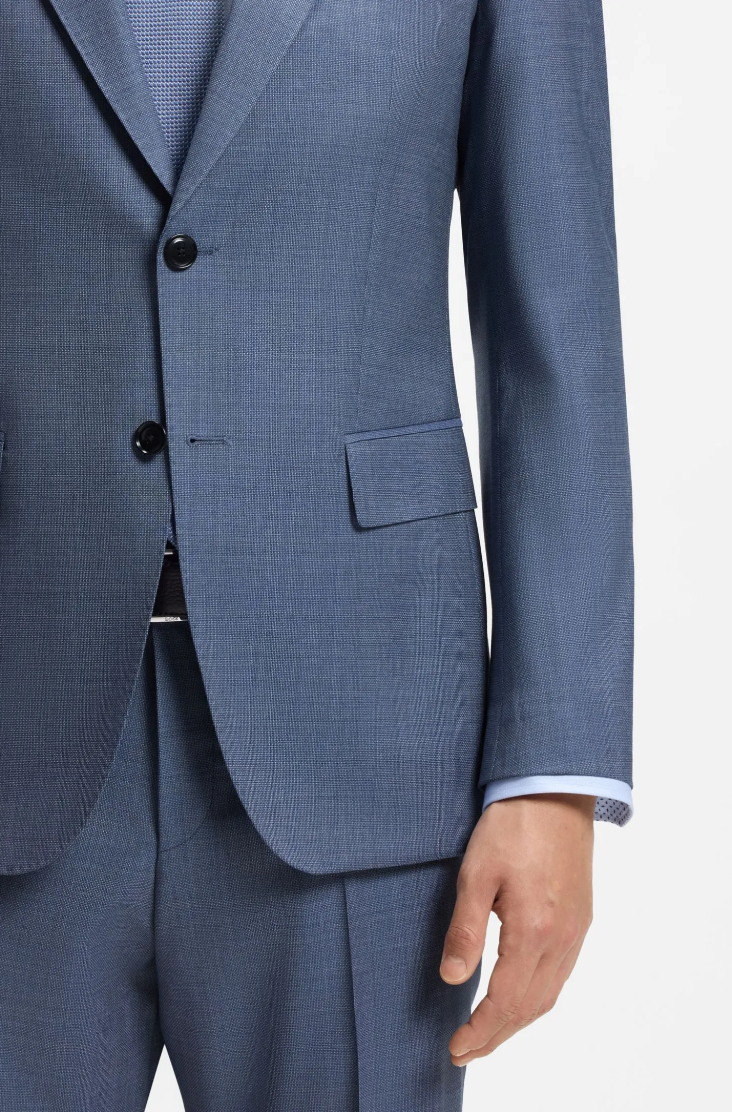 Slim-Fit Zweiteiler aus gemusterter Stretch-Wolle