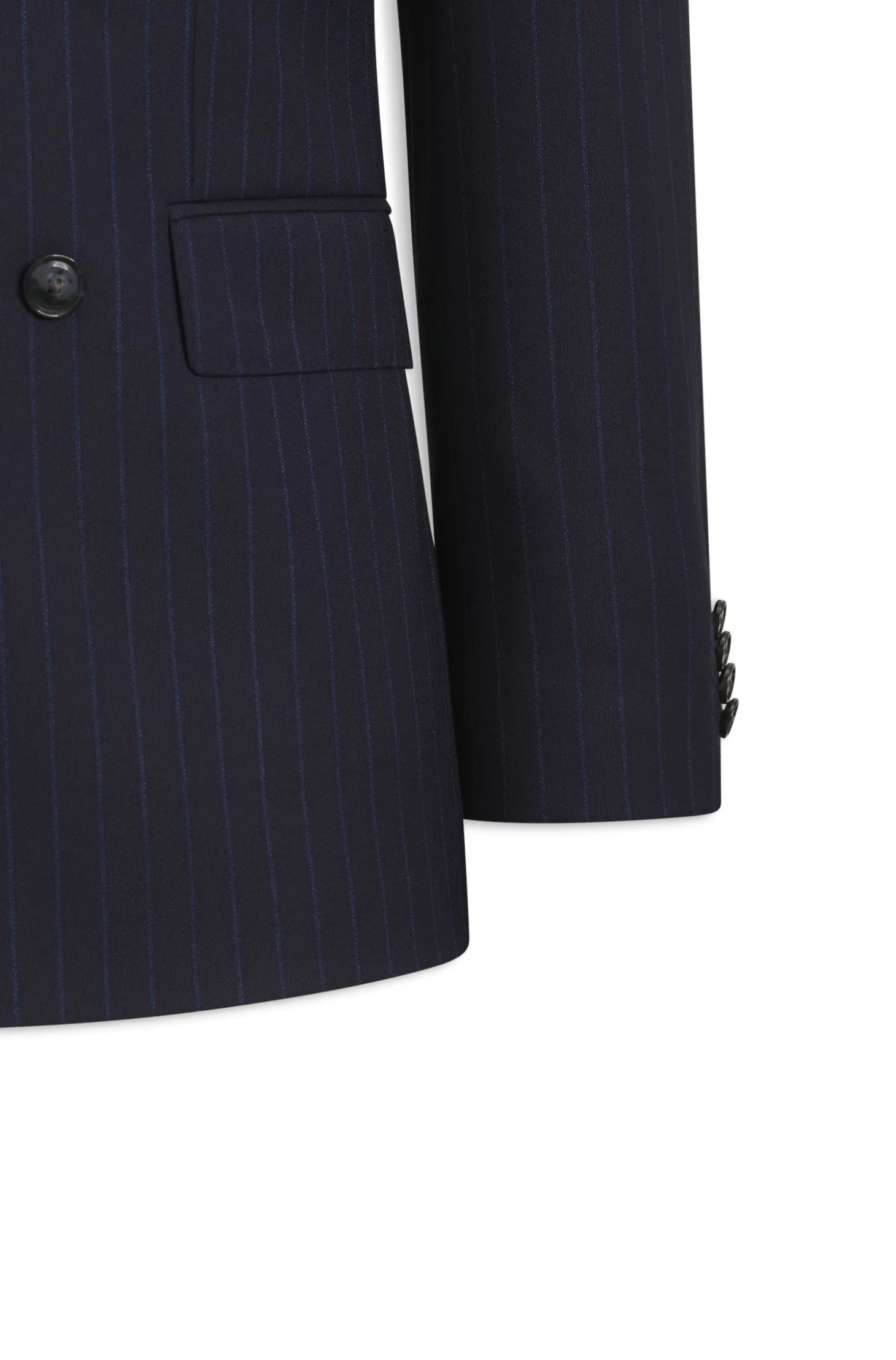 Slim-Fit Zweiteiler aus gestreifter Stretch-Wolle