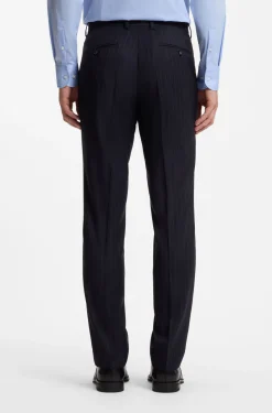 Slim-Fit Zweiteiler aus gestreifter Stretch-Wolle