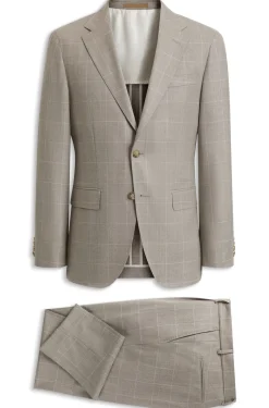 Slim-Fit Zweiteiler aus karierter italienischer Wolle