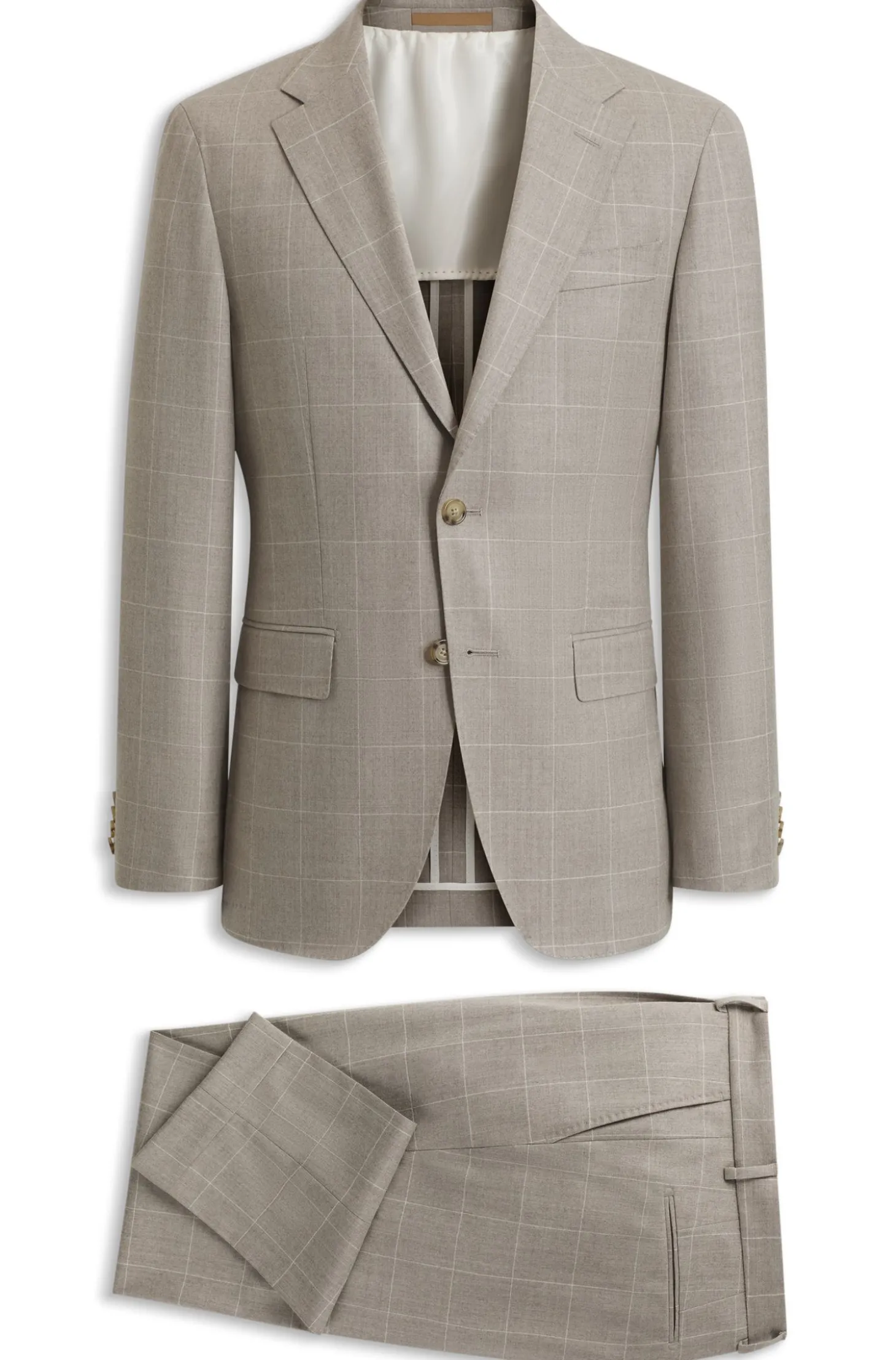 Slim-Fit Zweiteiler aus karierter italienischer Wolle