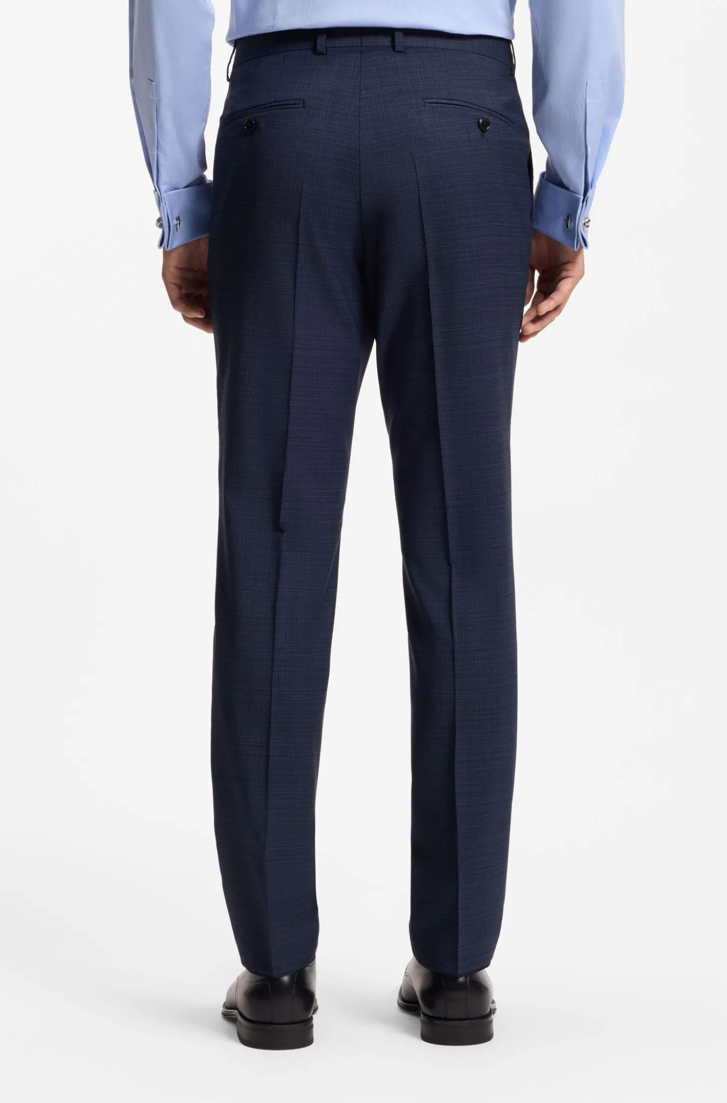 Slim-Fit Zweiteiler aus karierter Stretch-Wolle