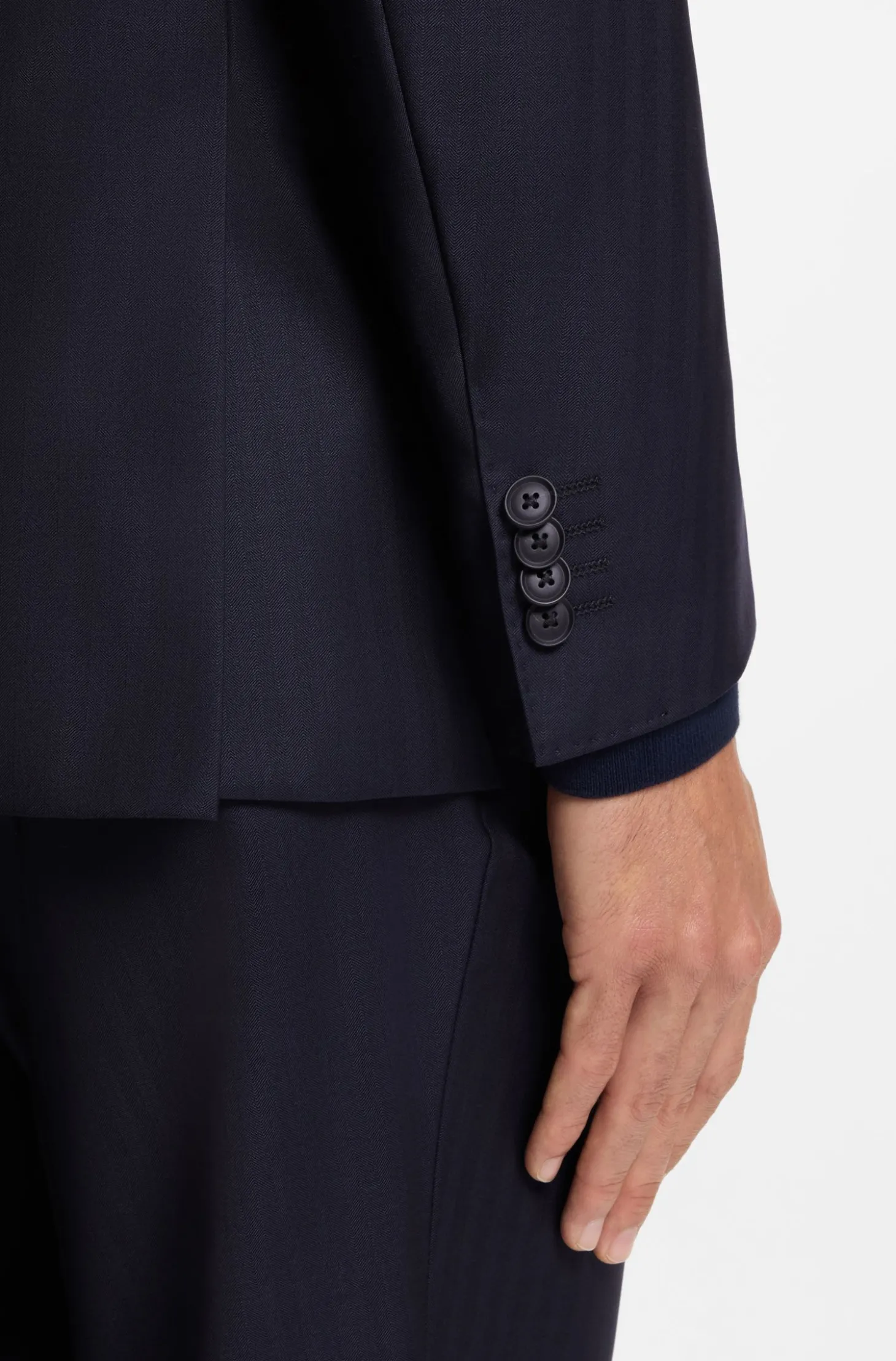 Slim-Fit Zweiteiler aus Schurwoll-Twill