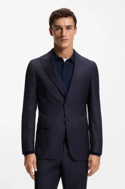 Slim-Fit Zweiteiler aus Schurwoll-Twill