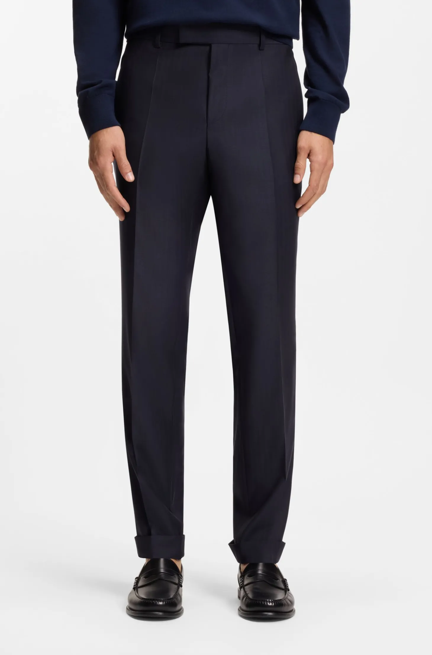 Slim-Fit Zweiteiler aus Schurwoll-Twill