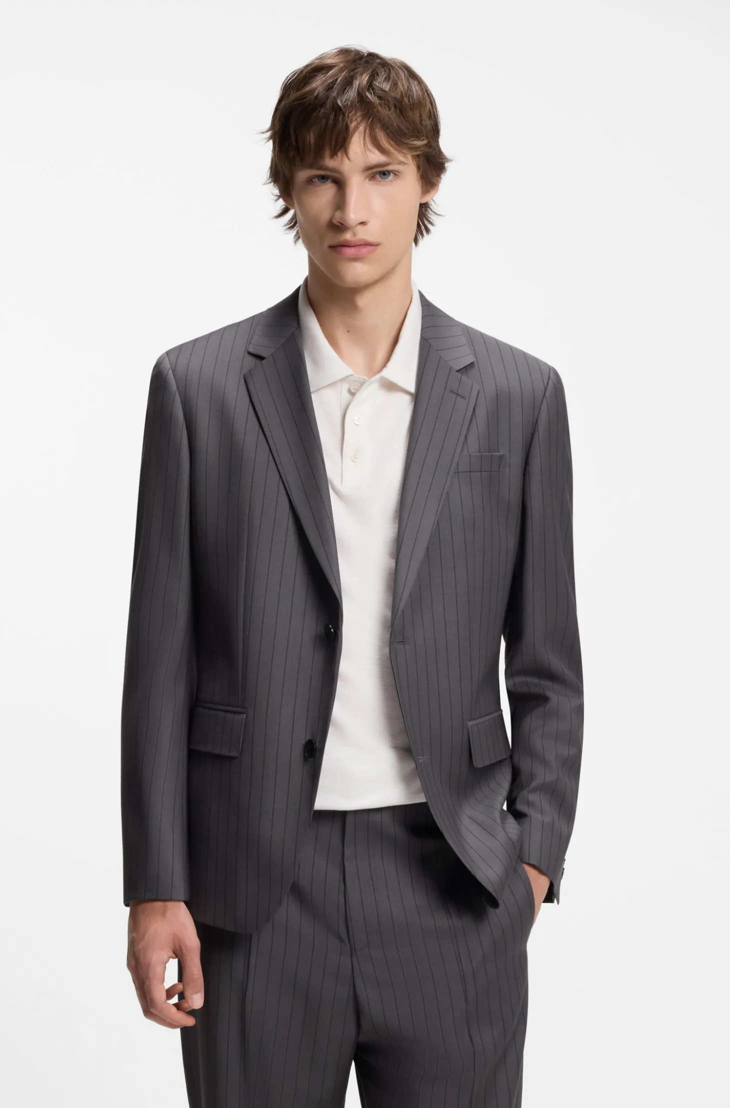 Slim-Fit Zweiteiler aus Schurwolle